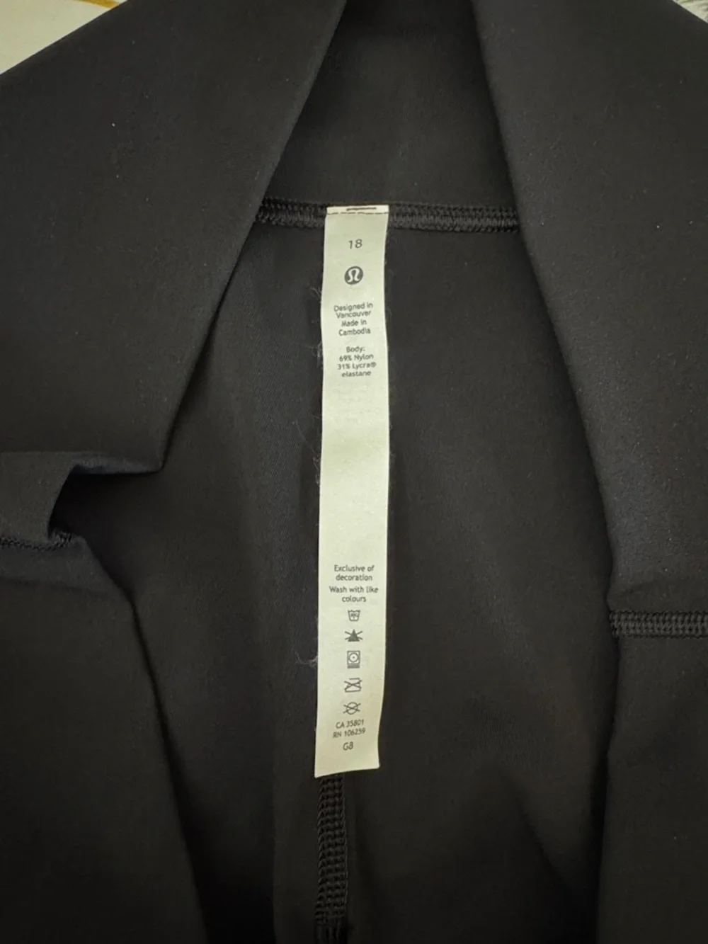 Lululemon Wunder Under Black High-Rise Leggings with Signature Logo sz 18